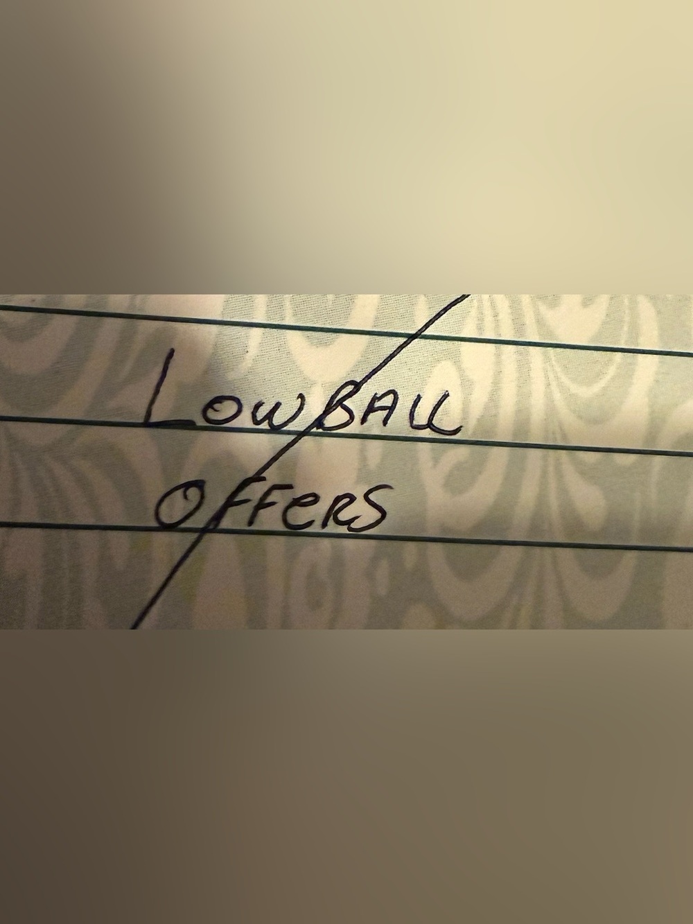 Handwritten Lined Notebook Page with Ink Script